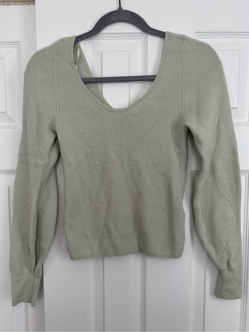 Abercrombie & Fitch Light Sage Ribbed Scoop Neck Sweater